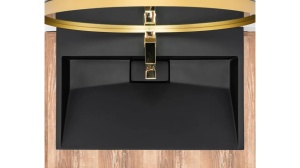 LAVOAR REA GOYA, NEGRU MAT, 100 CM, DIN CONGLOMERAT, CALITATE SUPERIOARA - Img 3