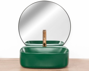 LAVOAR REA LUIZA, 50CM, VERDE MAT, MONTAJ PE BLAT, DESIGN DEOSEBIT, CALITATE SUPERIOARA, REA - Img 4