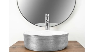 LAVOAR REA SAMI, 36 CM, ALB/CROM PERIAT, DIN CERAMICA, CALITATE SUPERIOARA - Img 3