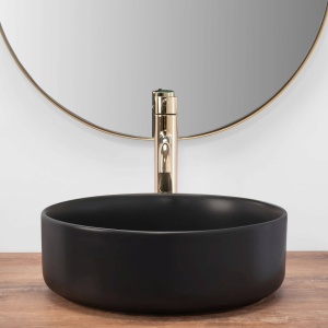 LAVOAR REA SAMI, NEGRU MAT, 36CM, DIN CERAMICA, CALITATE SUPERIOARA, REA - Img 3