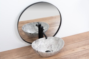 LAVOAR REA SOFIA, STONE, EFECT DE PIATRA GRI, 41 CM, DIN CERAMICA, CALITATE SUPERIOARA