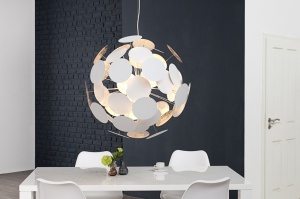 LUSTRA 70CM, INFINITY ALB/ARGINTIU, REALIZATA DIN METAL, COD 36227