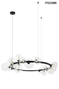 LUSTRA ALURE 120 NEAGRA, REALIZATA DIN METAL SI STICLA, STIL MODERN - Img 2