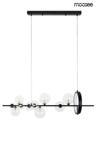 LUSTRA ALURE LINE 120, NEGRU/TRANSPARENT, DIN METAL SI STICLA, STIL MODERN - Img 8