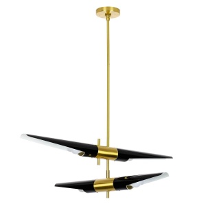 LUSTRA APOLLO 2, NEGRU/AURIU, CONFECTIONATA DIN METAL, STIL MODERN - Img 2
