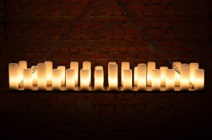 LUSTRA CANDLE 18, NEGRU/ALB, DIN METAL SI CEARA, STIL MODERN, B2