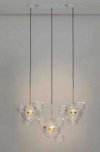 LUSTRA CAPRI LINE 3, DIN ALUMINIU SI STICLA, AURIU/TRANSPARENT, STIL MODERN - Img 6