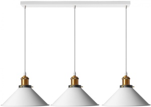 LUSTRA CU 3 BECURI PORTO WHITE 3CP, ALB, 60x115 cm, DIN METAL, STIL MODERN, TU