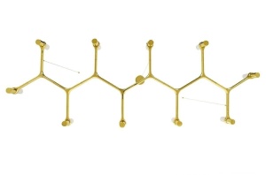 LUSTRA CU LED-URI ATOMIC LONG, AURIE, CONFECTIONATA DIN METAL, STIL MODERN - Img 6