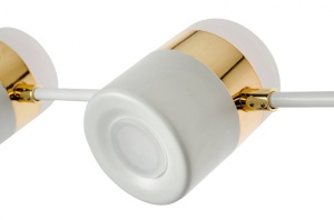 LUSTRA CU LED-URI BLINK 3, AURIU/ALB MAT, DIN ALUMINIU SI PLASTIC OPAL, STIL MODERN, B2 - Img 6