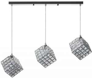 LUSTRA GLAMOR CUBE APP723-3CP, 12X12 cm, CROM ARGINTIU, DIN METAL CROMAT SI STICLA, STIL MODERN, TU