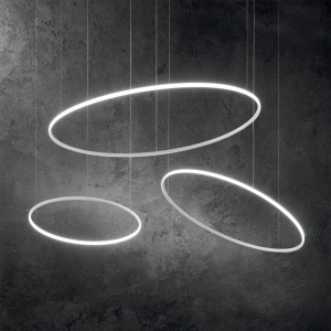 LUSTRA HULAHOOP SP D100, ALB, DIN METAL, STIL MODERN - Img 2