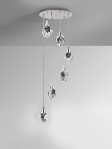 LUSTRA/PLAFONIERA AQUARIA, 39 CM, CROM/TRANSPARENT, DIN METAL SI STICLA, STIL MODERN