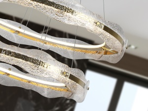 LUSTRA/PLAFONIERA LIRA, 80 CM, AURIU PERIAT/TRANSPARENT, DIN METAL SI STICLA, STIL MODERN - Img 3
