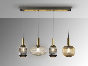 LUSTRA/PLAFONIERA NORMA 98X30CM, METAL SI STICLA, STIL MODERN SCHULLER - Img 4