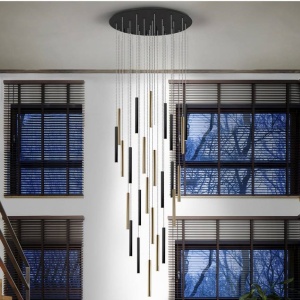 LUSTRA/PLAFONIERA SCHUULER, VARAS, CU TELECOMANDA, 60/300 CM, NEGRU MAT/AURIU/OPAL, DIN METAL SI ACRIL, STIL MODERN