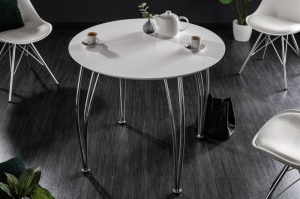 MASA ALBA ARRONDI 6975 DIN METAL SI MDF DESIGN MODERN
