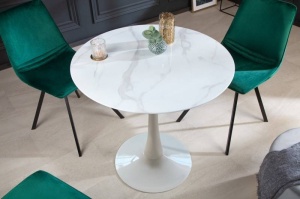 MASA BISTRO, LYON 80CM, DIN STICLA CU ASPECT MARMURA, DESIGN MODERN, ARTIM GROUP