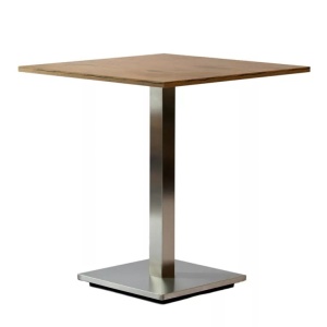 Masă de cafenea patrata 68x68cm, culoare stejar lancelot, metal si furnir laminat