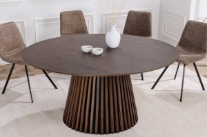 MASA DE SUFRAGERIE ROTUNDA, 120CM, STEJAR INCHIS, MDF SI FURNIR, ARTIM GROUP SELECTION