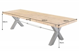 MASA DEOSEBITA, THOR 230CM, LEMN MASIV, COD 43380, METAL, DESIGN INDUSTRIAL - Img 4