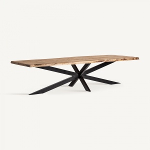 MASA DEOSEBITA, VIBORG 320CM, DIN LEMN DE SALCAM SI METAL, NATUR/NEGRU, ARTIM GROUP SELECTION - Img 2