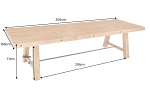 MASA DIN LEMN, FINCA 300CM DIN LEMN DE PIN( SCANDURI), MARO/NATUR, ARTIM GROUP SELECTION - Img 6