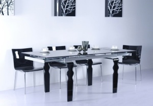 MASA DIN STICLA VENDOME BLACK 200/300 STIL MODERN B2 - Img 3