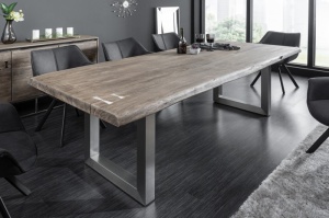 MASA DINING 200 CM, MAMMUT ARTWORK, DIN LEMN MASIV DE SALCAM GRI STIL VINTAGE