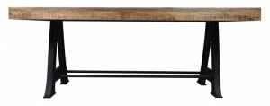MASA DINING 200CM, INDUSTRIAL, DIN LEMN MASIV MANGO, COD 40514, ASPECT RETRO - Img 3