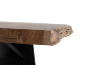 MASA DINING 200CM, NATUR/NEGRU, LEMN MASIV DE ACACIA SI METAL, GINER Y COLOMER - Img 6