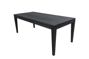 MASA DINING BLACKBONE, 200 CM, NEGRU RUSTIC, DIN LEMN DE STEJAR, RICHMOND INTERIORS - Img 5