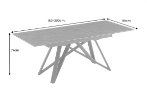 MASA DINING EXTENSIBILA, ATLAS 160/200CM, BLAT DIN STICLA, CERAMICA SI PICIOARE METAL, ARTIM GROUP SELECTION - Img 2