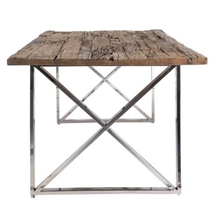 MASA DINING KENSINGTON, MARO/CROM, 200 CM, BLAT DIN LEMN RECICLAT SI PICIOARE DIN METAL, STIL RUSTIC, RICHMOND INTERIORS - Img 2