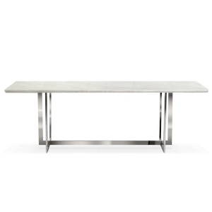 MASA DINING MARBLE 180 CM, EFECT DE MARMURA ALBA/CROM, STIL MODERN