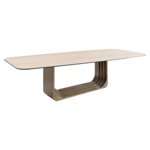 MASA DINING MAXFIELD 300cm, REALIZATA DIN METAL, STICLA SI CERAMICA, CULOARE BEJ, STIL MODERN, RICHMOND