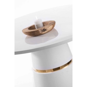 MASA DINING MENTONA, ALB/AURIU, 120 CM, BLAT DIN MDF SI PICIOR DIN METAL, STIL MODERN, ATR - Img 2