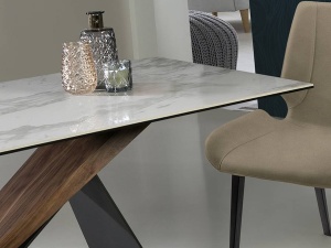 MASA DINING, NOA 180CM, 742350, METAL, LEMN DE NUC SI PORTELAN SI STICLA, DESIGN MODERN - Img 8