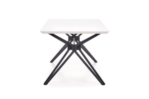 MASA DINING PASCAL, ALB/NEGRU, 160 CM, BLAT DIN MDF LACUIT SI PICIOARE DIN METAL, STIL MODERN - Img 3