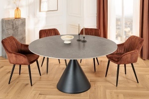 MASA DINING, SIGNATURE 150CM, CADRU DIN METAL SI BLAT DIN CERAMICA GRI, ASPECT MARMURA, ARTIM GROUP SELECTION - Img 3