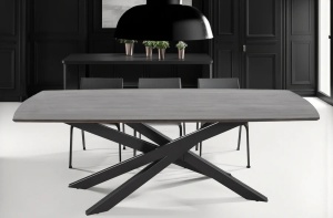 MASA DINING, SIGNUM 220CM, DIN LEMN DE MANGO GRI/MARO INCHIS SI METAL, ARTIM GROUP SELECTION