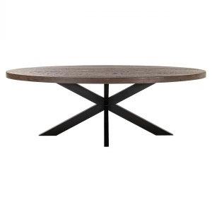MASA DINING WATSON 235cm, REALIZATA DIN METAL SI LEMN DE STEJAR, CULOARE MARO/NEGRU, STIL MODERN, RICHMOND - Img 2