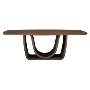 MASA DINING WINDSOR 230cm, REALIZATA DIN METAL, MDF, FURNIR, LEMN RECICLAT, CULOARE NUC/ALAMA, STIL MODERN, RICHMOND - Img 5
