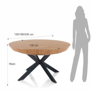 MASA EXTENSIBILA 130/230CM, STOR WOOD, DIN METAL SI BLAT DIN FURNIR, ARTIM GROUP SELECTION - Img 6