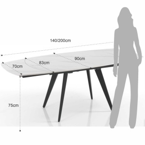 MASA EXTENSIBILA 140/200CM, LUKA 1, DIN METAL SI CERAMICA, ARTIM GROUP SELECTION - Img 6