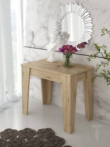 MASA EXTENSIBILA 54-306CM, CHARLIE OAK, STIL MODERN, REALIZATA DIN PANOURI LAMINATE - Img 2