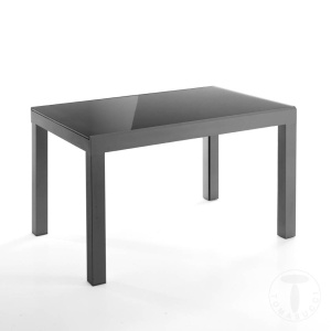 MASA EXTENSIBILA ELEGANTA 120/350CM, LONG GREY, COD 3344, STIL MODERN, REALIZATA DIN METAL SI STICLA/MDF