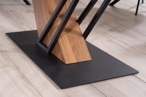 MASA EXTENSIBILA GENESIS, 180/240 CM, EFECT DE MARMURA NEAGRA/STEJAR/NEGRU MAT, DIN CERAMICA, MDF SI METAL, STIL MODERN - Img 7