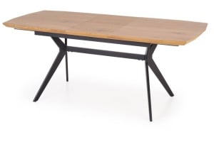 MASA EXTENSIBILA GUSTAVO, STEJAR AURIU/NEGRU, 140/180 CM, BLAT DIN MDF SI PICIOARE DIN METAL, STIL MODERN - Img 7