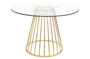MASA LIVING DIN METAL SI TRANSPARENT/AURIU, GLAM GLASS 100, STIL MODERN B2